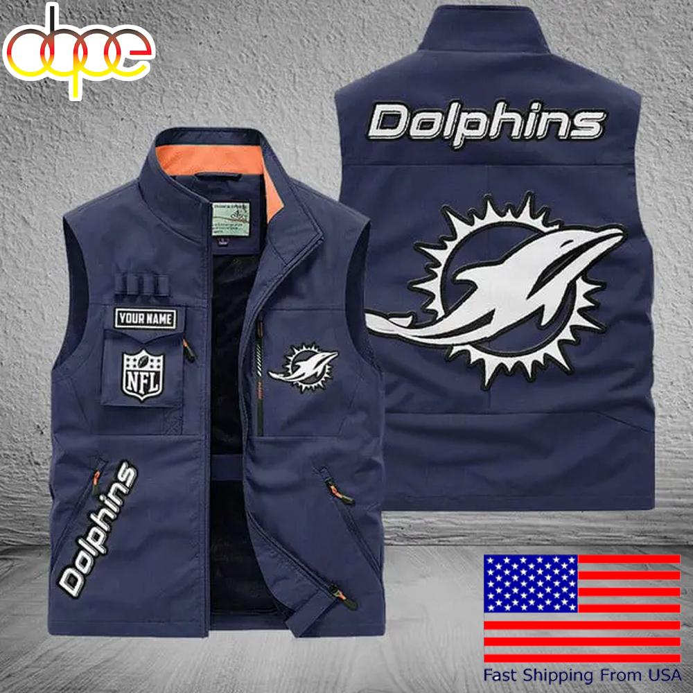 Sportswearmerch Miami Dolphins NFL Personalized Pocket Vest For Fans For Fan