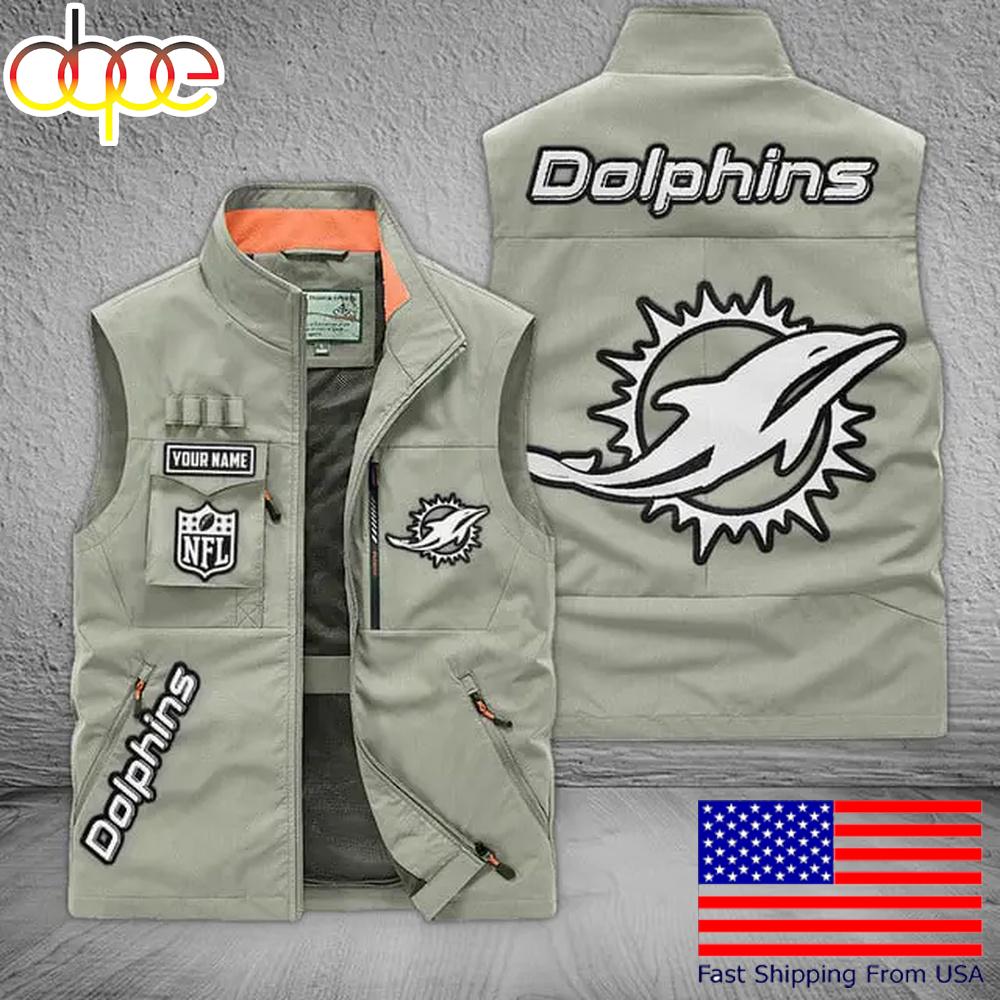 Sportswearmerch Miami Dolphins NFL Personalized Pocket Vest For Fans For Fan
