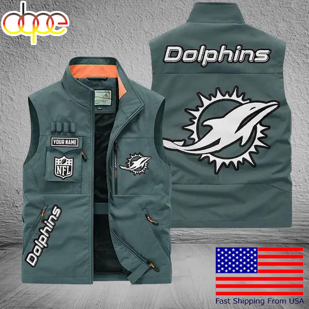 Sportswearmerch Miami Dolphins NFL Personalized Pocket Vest For Fans For Fan