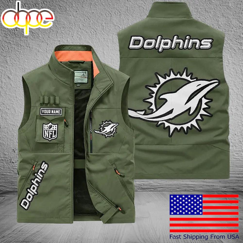 Sportswearmerch Miami Dolphins NFL Personalized Pocket Vest For Fans For Fan