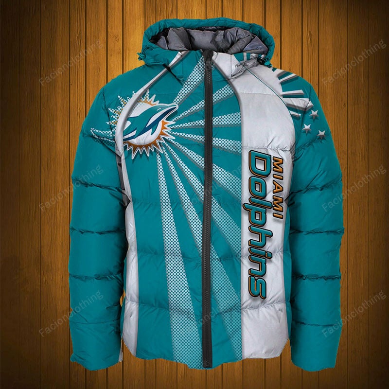 Sportswearmerch Miami Dolphins NFL Puffer Jacket Personalized For Fan