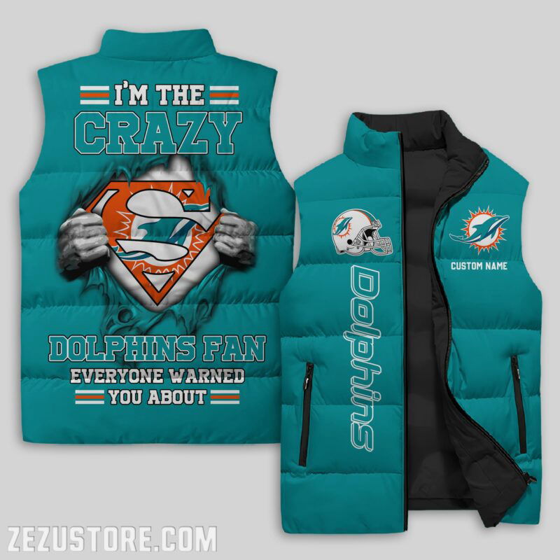 Sportswearmerch Miami Dolphins NFL Sleeveless Puffer Jacket For Fans