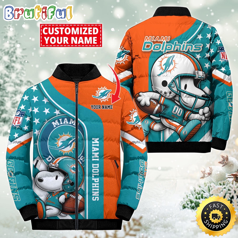 Sportswearmerch Miami Dolphins NFL Snooby Puffer Jacket For Fan