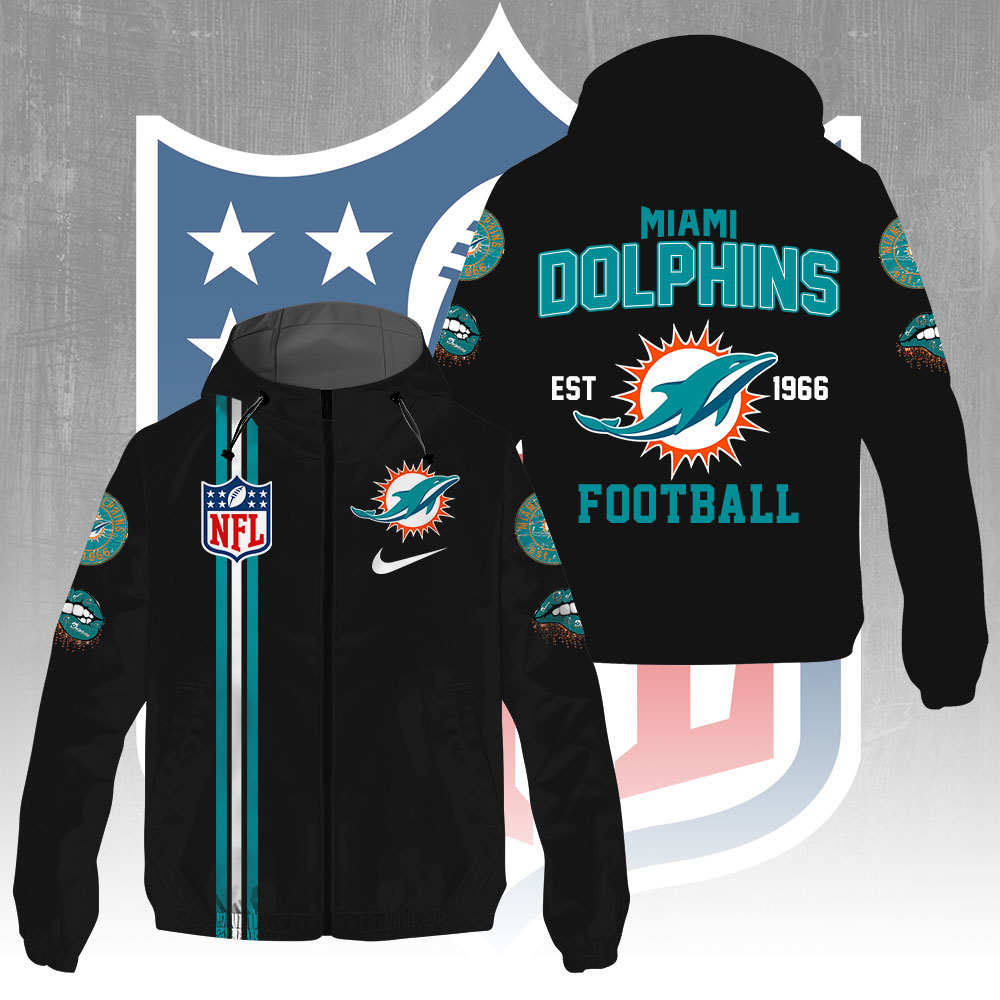 Sportswearmerch Miami Dolphins NFL Windbreaker Jacket For Fan