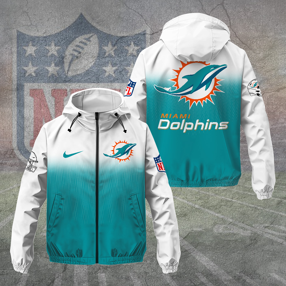 Sportswearmerch Miami Dolphins NFL Windbreaker Jacket For Fan