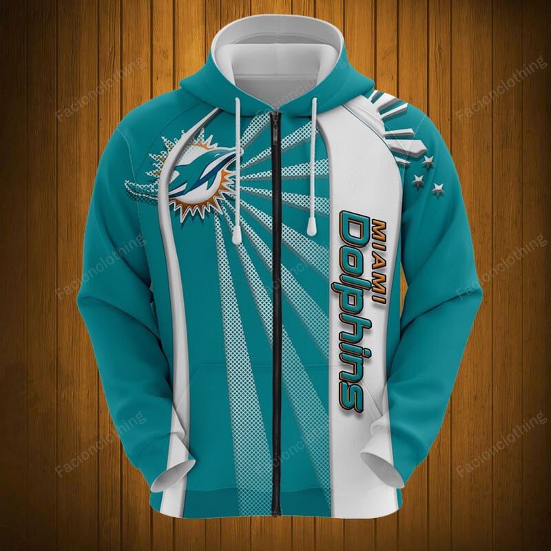 Sportswearmerch Miami Dolphins NFL Zip Hoodie Personalized For Fan