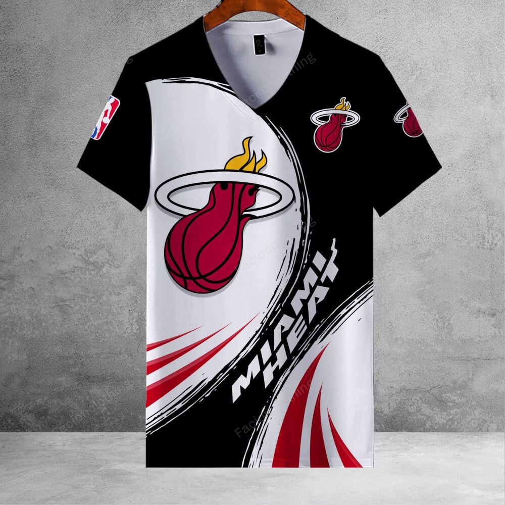 Sportswearmerch Miami Heat NBA Personalized V-neck Women T-shirt For Fan