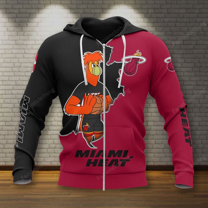 Sportswearmerch Miami Heat NBA Personalized Zip Hoodie For Fan