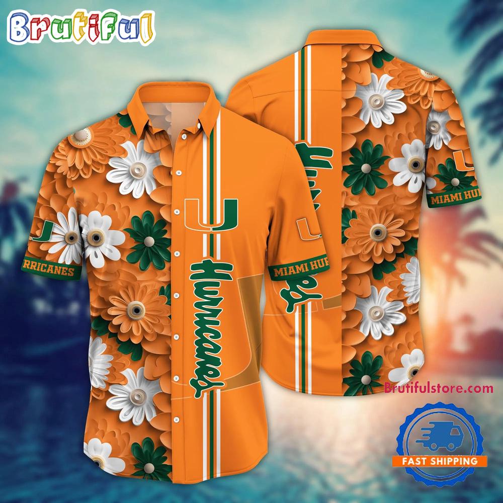 Sportswearmerch Miami Hurricanes NCAA Flower Summer Personalized Hawaiian Shirt For Fan