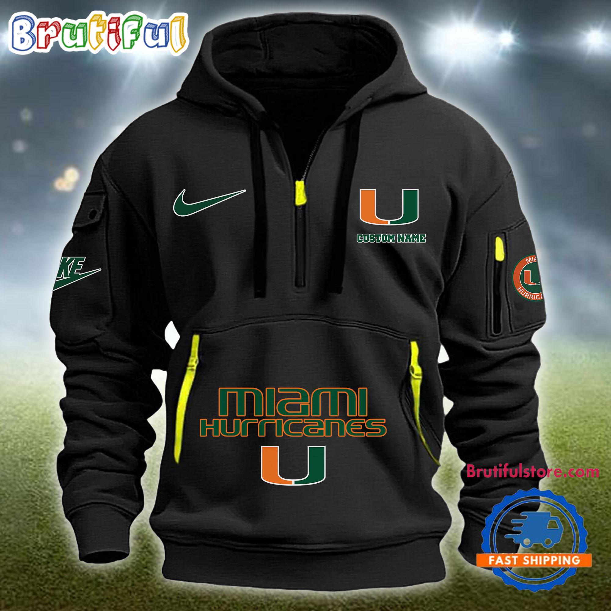 Sportswearmerch Miami Hurricanes NCAA Half Zip Hoodie For Fan