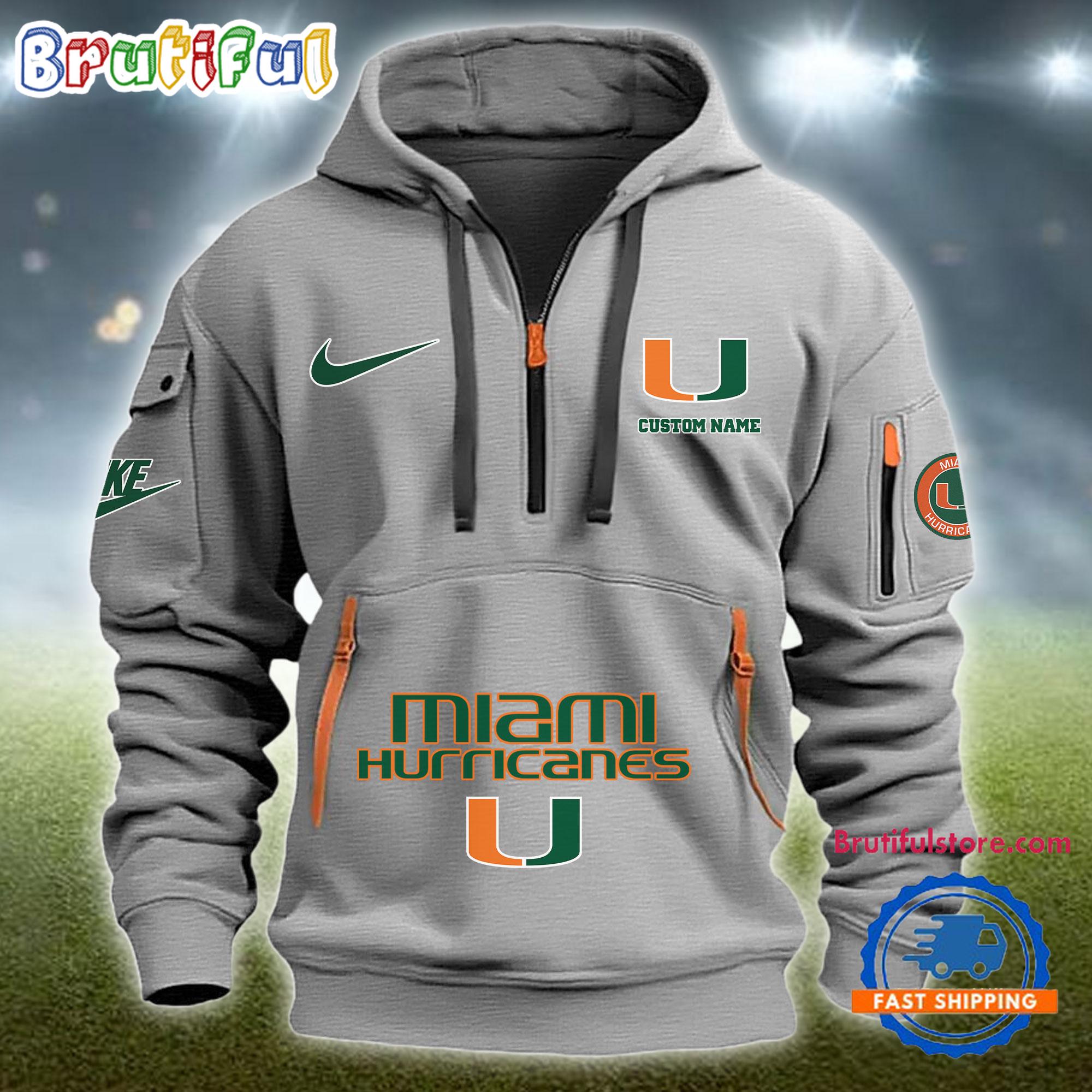 Sportswearmerch Miami Hurricanes NCAA Half Zip Hoodie For Fan
