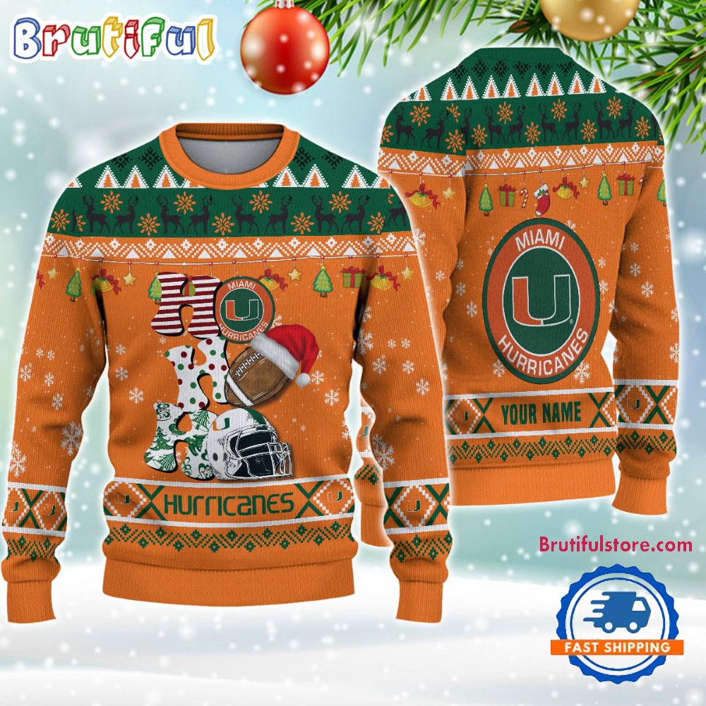 Sportswearmerch Miami Hurricanes NCAA Personalized Christmas Sweater For Fan