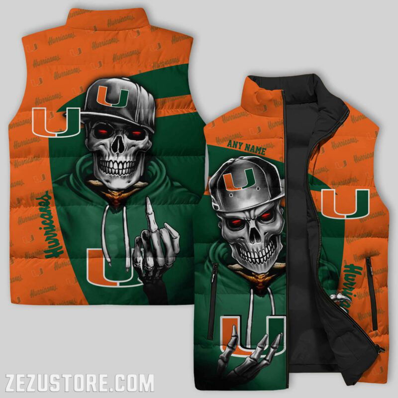 Sportswearmerch Miami Hurricanes NCAA Sleeveless Puffer Jacket For Fans