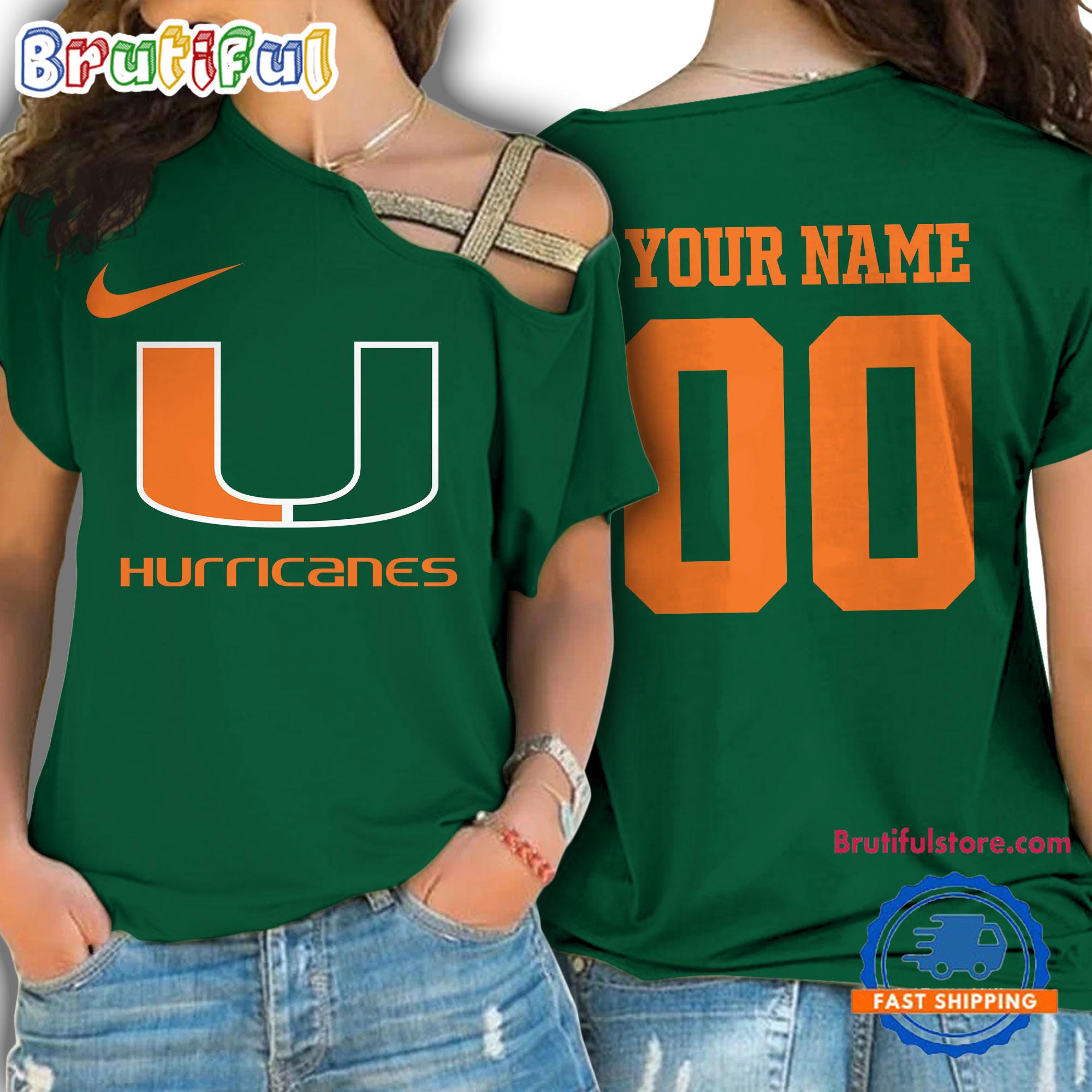 Sportswearmerch Miami Hurricanes NCAA Strapless Sleeve Short For Fan