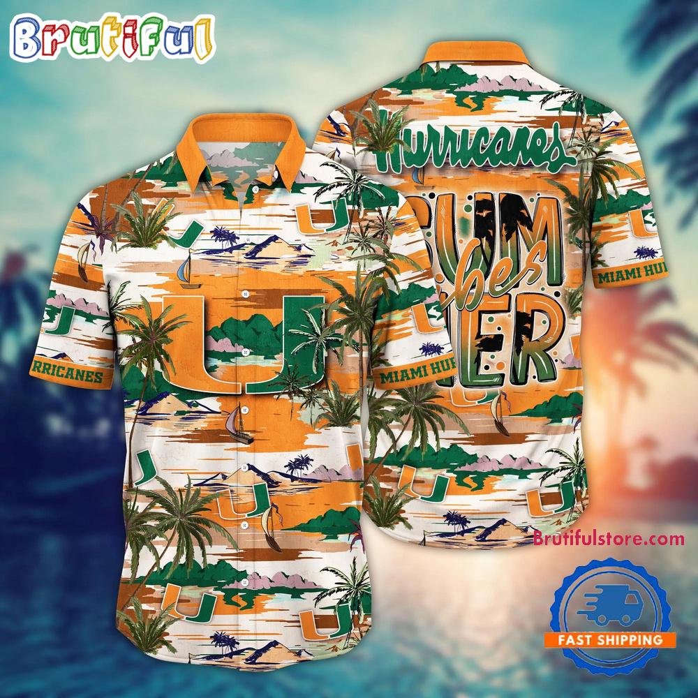 Sportswearmerch Miami Hurricanes NCAA Summer Beach Personalized Hawaiian Shirt For Fan