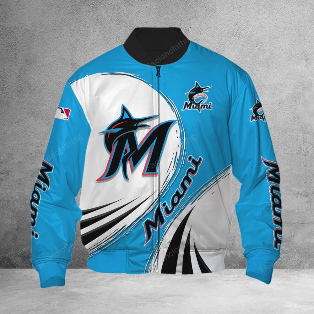 Sportswearmerch Miami Marlins MLB Personalized Bomber Jacket For Fan