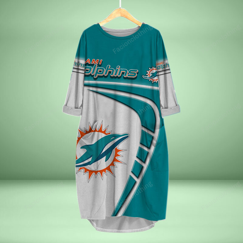 Sportswearmerch Miami Miami Dolphins NFL NFL Personalized Pocket Dress For Fan