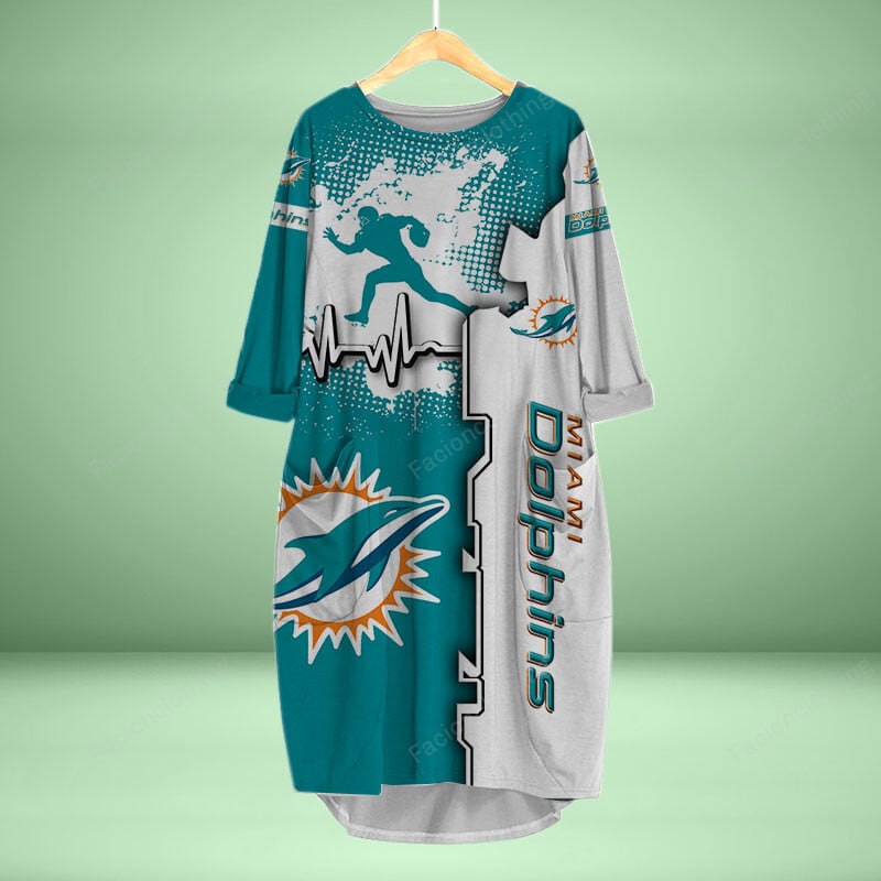 Sportswearmerch Miami Miami Dolphins NFL NFL Personalized Pocket Dress For Fan