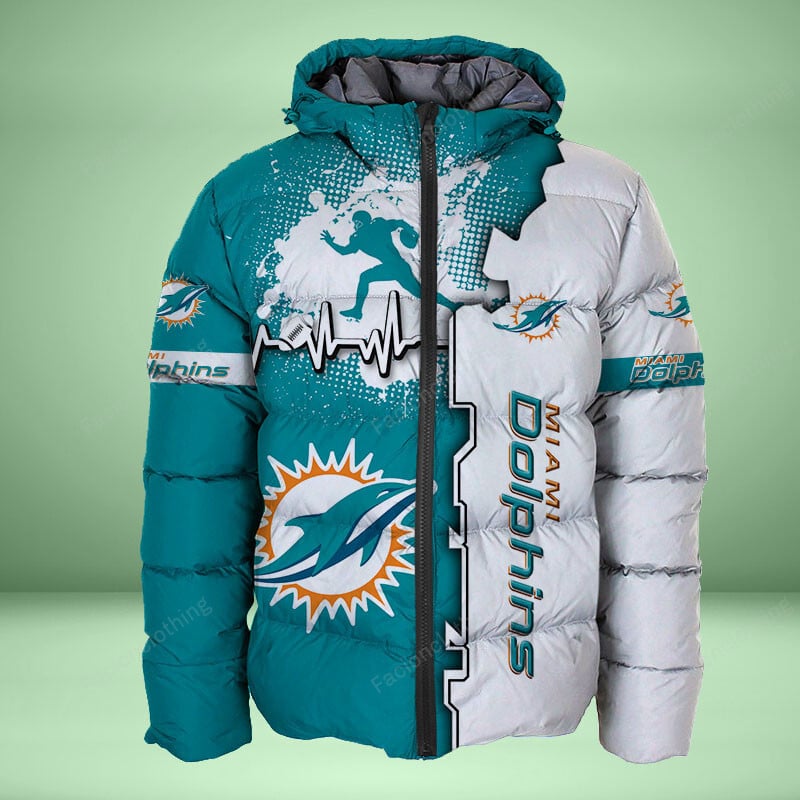 Sportswearmerch Miami Miami Dolphins NFL NFL Personalized Puffer Jacket For Fan