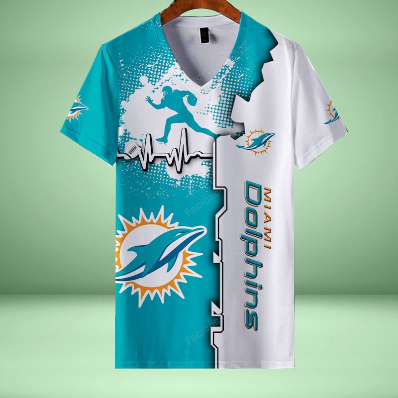 Sportswearmerch Miami Miami Dolphins NFL NFL Personalized V-neck Women T-shirt For Fan
