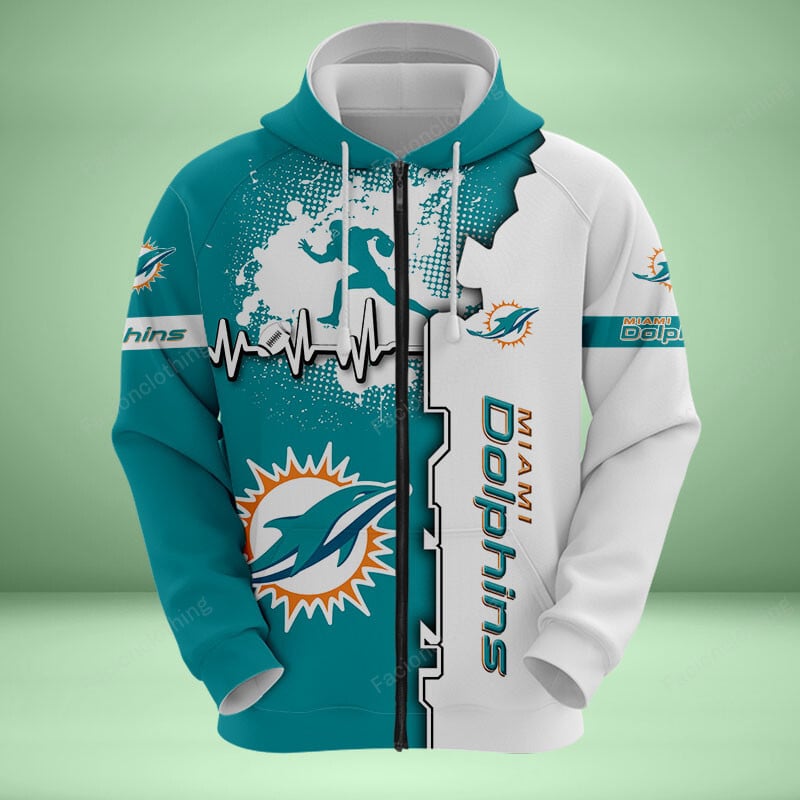 Sportswearmerch Miami Miami Dolphins NFL NFL Personalized Zip Hoodie For Fan