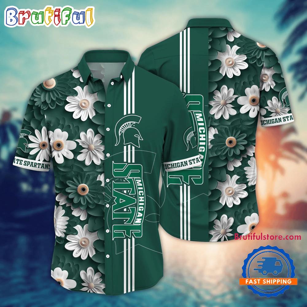 Sportswearmerch Michigan State Spartans NCAA Flower Summer Personalized Hawaiian Shirt For Fan