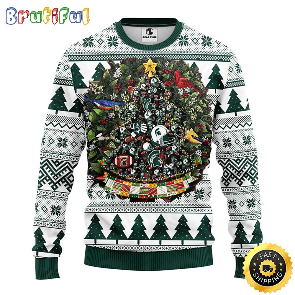 Sportswearmerch Michigan State Spartans NCAA Personalized Christmas Sweater For Fan
