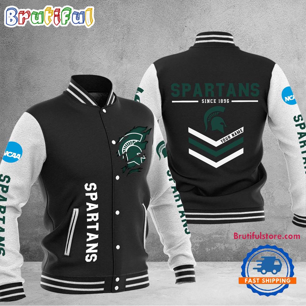 Sportswearmerch Michigan State Spartans NCAA Personalized Personalized Baseball Jacket For Fan