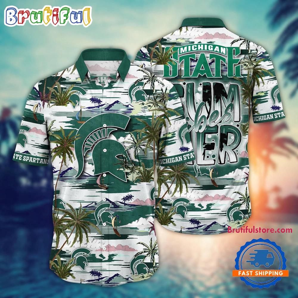 Sportswearmerch Michigan State Spartans NCAA Summer Beach Personalized Hawaiian Shirt For Fan