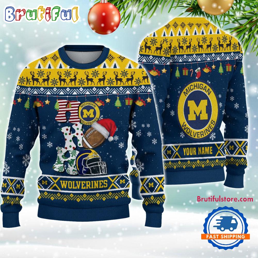 Sportswearmerch Michigan Wolverines NCAA Personalized Christmas Sweater For Fan