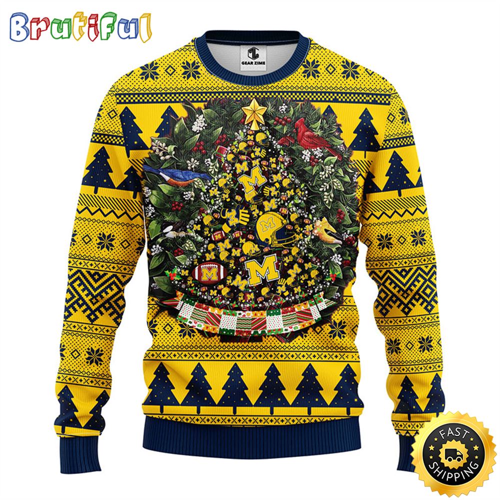 Sportswearmerch Michigan Wolverines NCAA Personalized Christmas Sweater For Fan