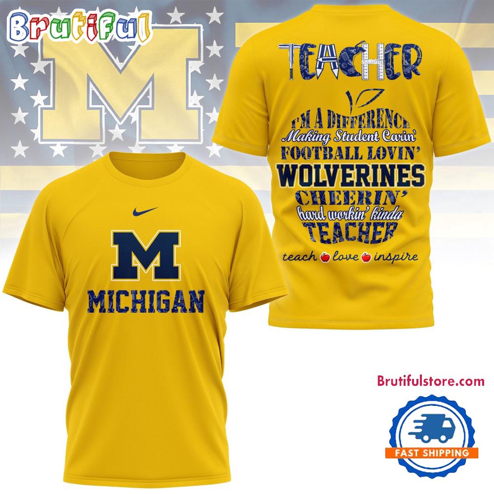 Sportswearmerch Michigan Wolverines NCAA Teacher Pride 2025 T-Shirt For Fan