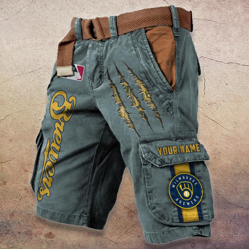 Sportswearmerch Milwaukee Brewers MLB Denim Short For Fan