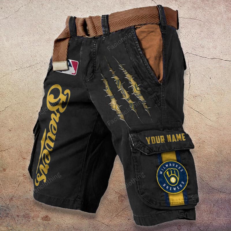 Sportswearmerch Milwaukee Brewers MLB Denim Short For Fan