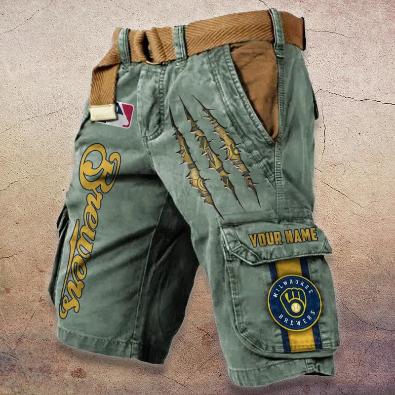 Sportswearmerch Milwaukee Brewers MLB Denim Short For Fan
