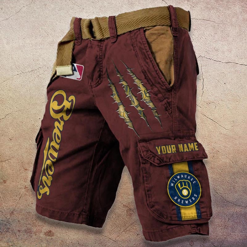 Sportswearmerch Milwaukee Brewers MLB Denim Short For Fan