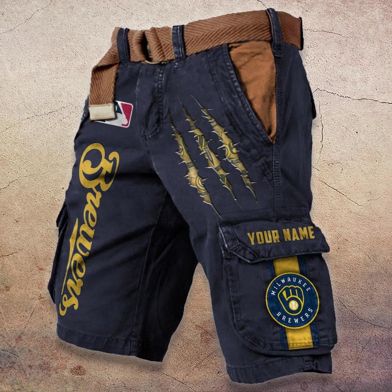 Sportswearmerch Milwaukee Brewers MLB Denim Short For Fan