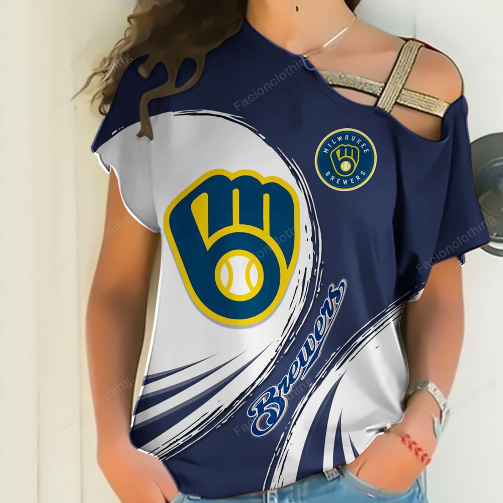 Sportswearmerch Milwaukee Brewers MLB Personalized Strapless Short Sleeve For Fan