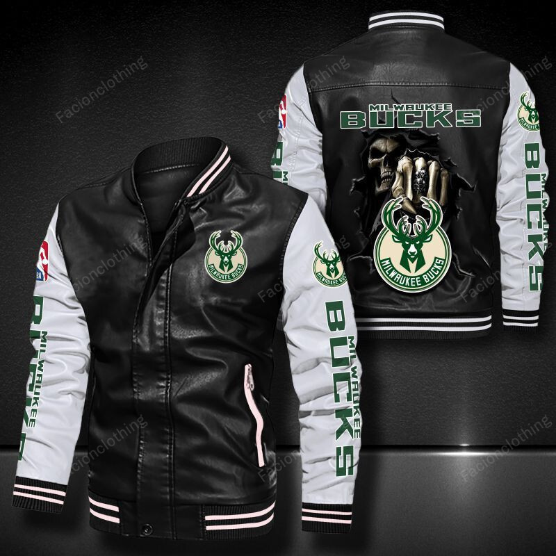 Sportswearmerch Milwaukee Bucks NBA Personalized Leather Bomber For Fan