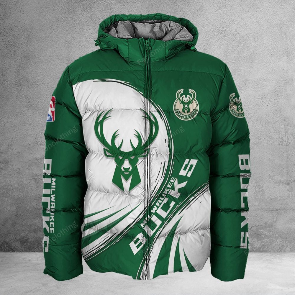 Sportswearmerch Milwaukee Bucks NBA Personalized Puffer Jacket For Fan
