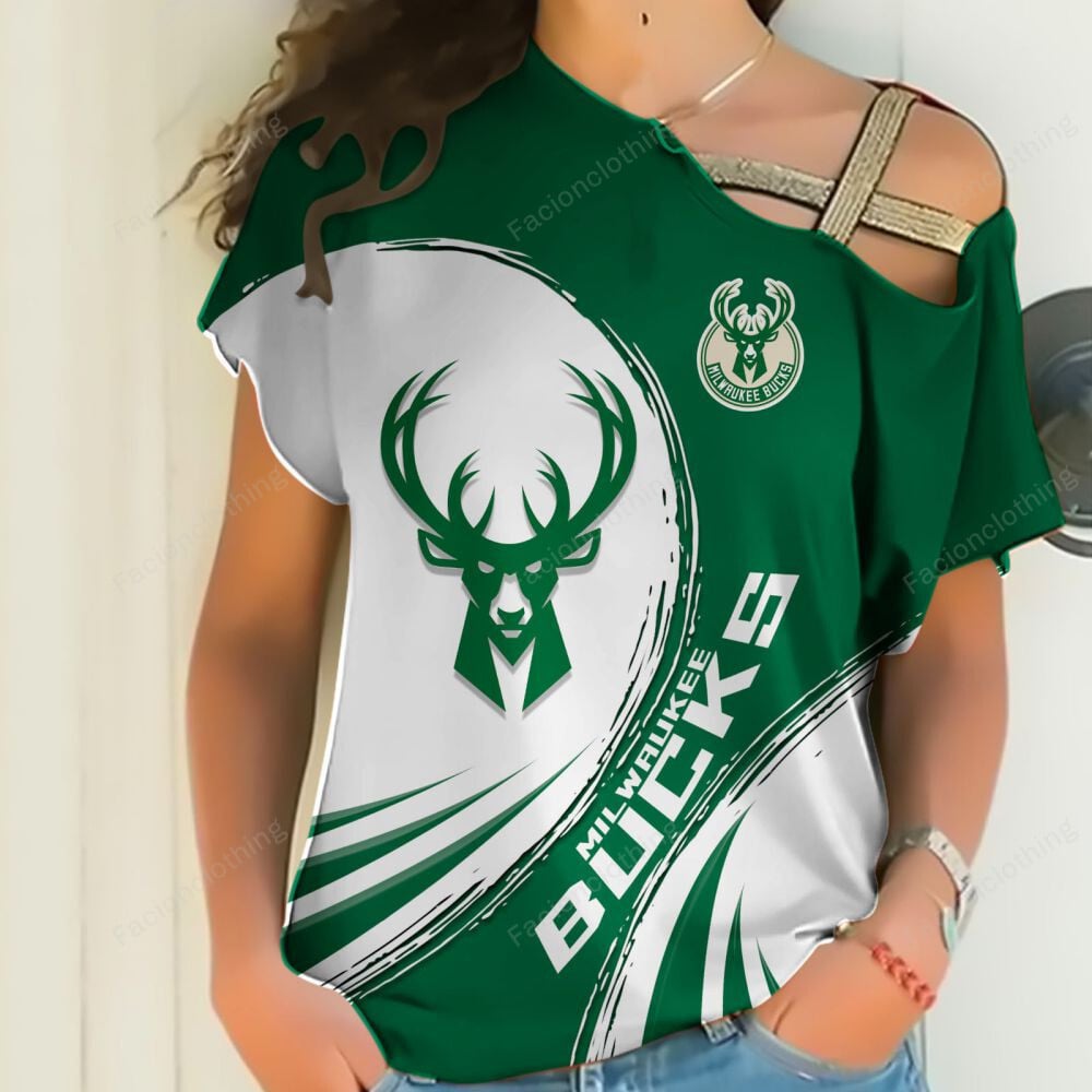 Sportswearmerch Milwaukee Bucks NBA Personalized Strapless Short Sleeve For Fan