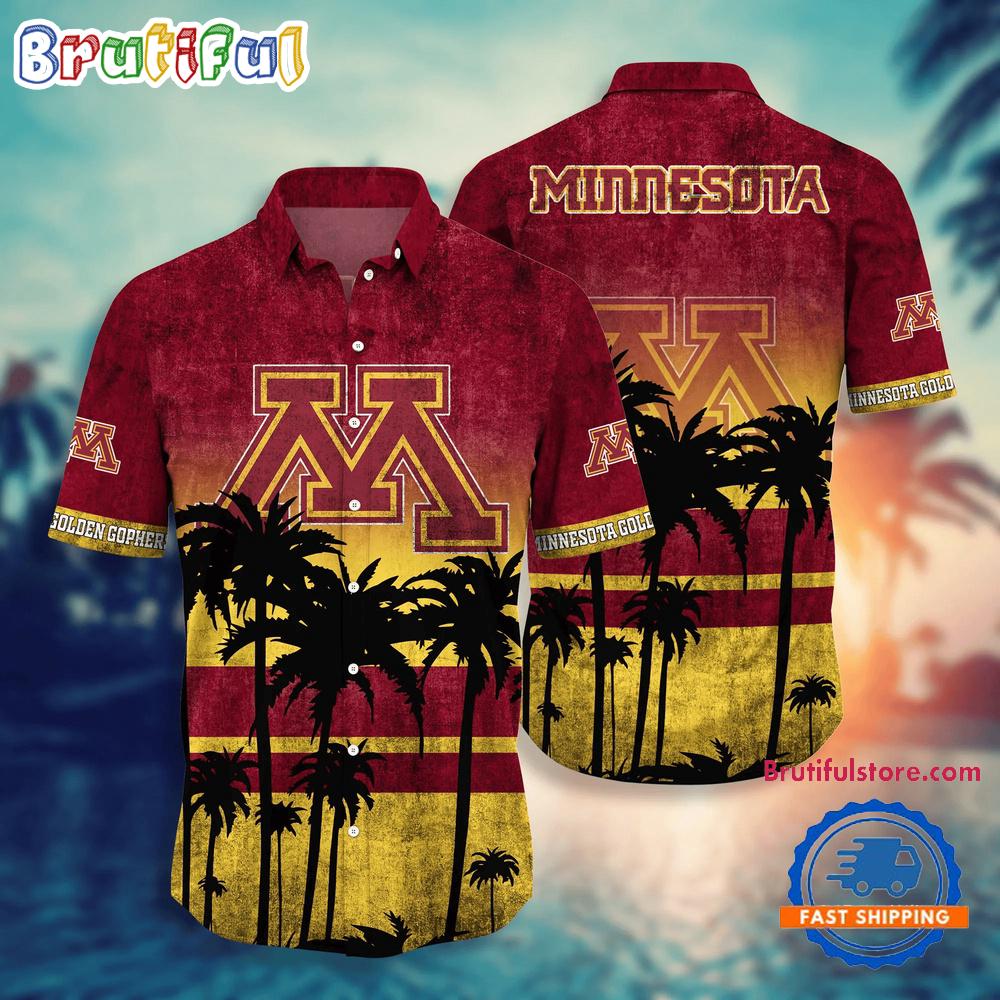 Sportswearmerch Minnesota Golden Gophers NCAA Palm Tree Summer Beach Personalized Hawaiian Shirt For Fan