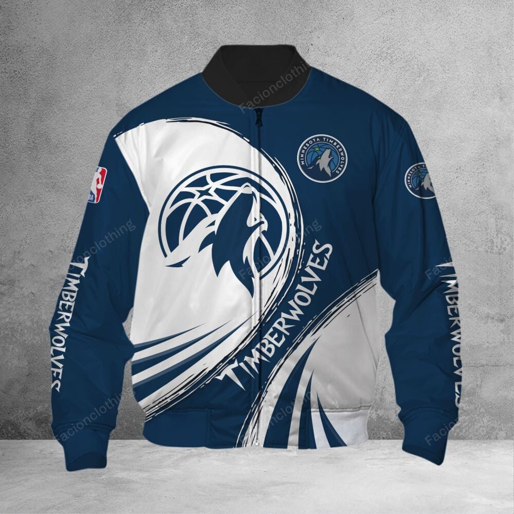 Sportswearmerch Minnesota Timberwolves NBA Personalized Bomber Jacket For Fan