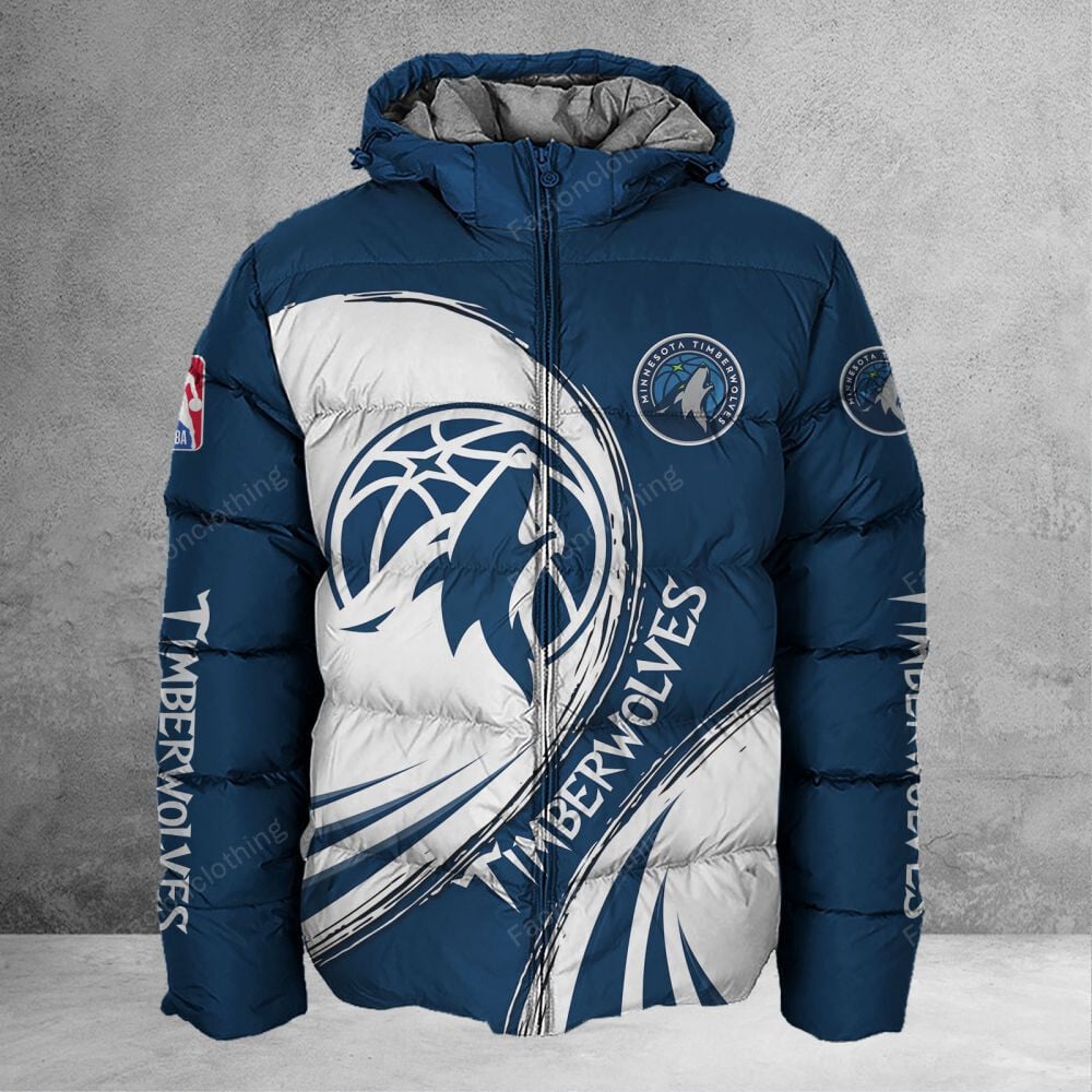 Sportswearmerch Minnesota Timberwolves NBA Personalized Puffer Jacket For Fan