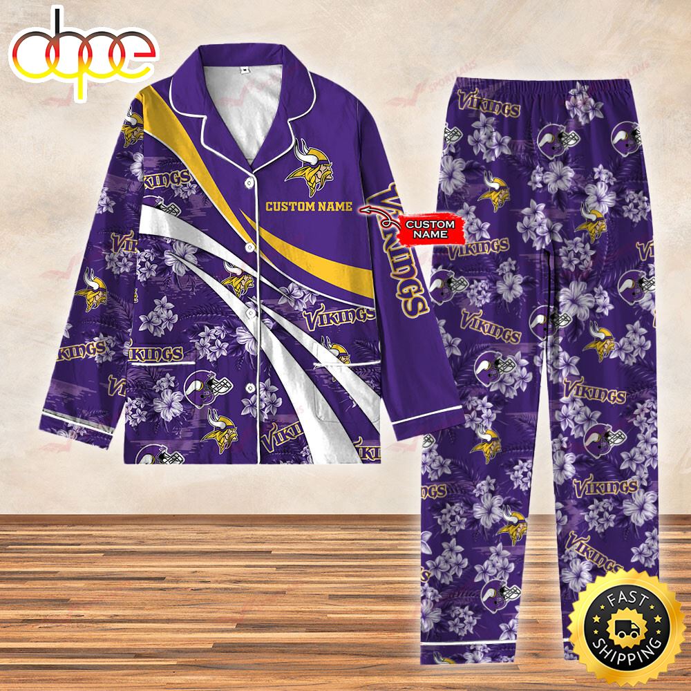 Sportswearmerch Minnesota Vikings NFL 3D Personalized Christmas Personalized Pajamas For Fan