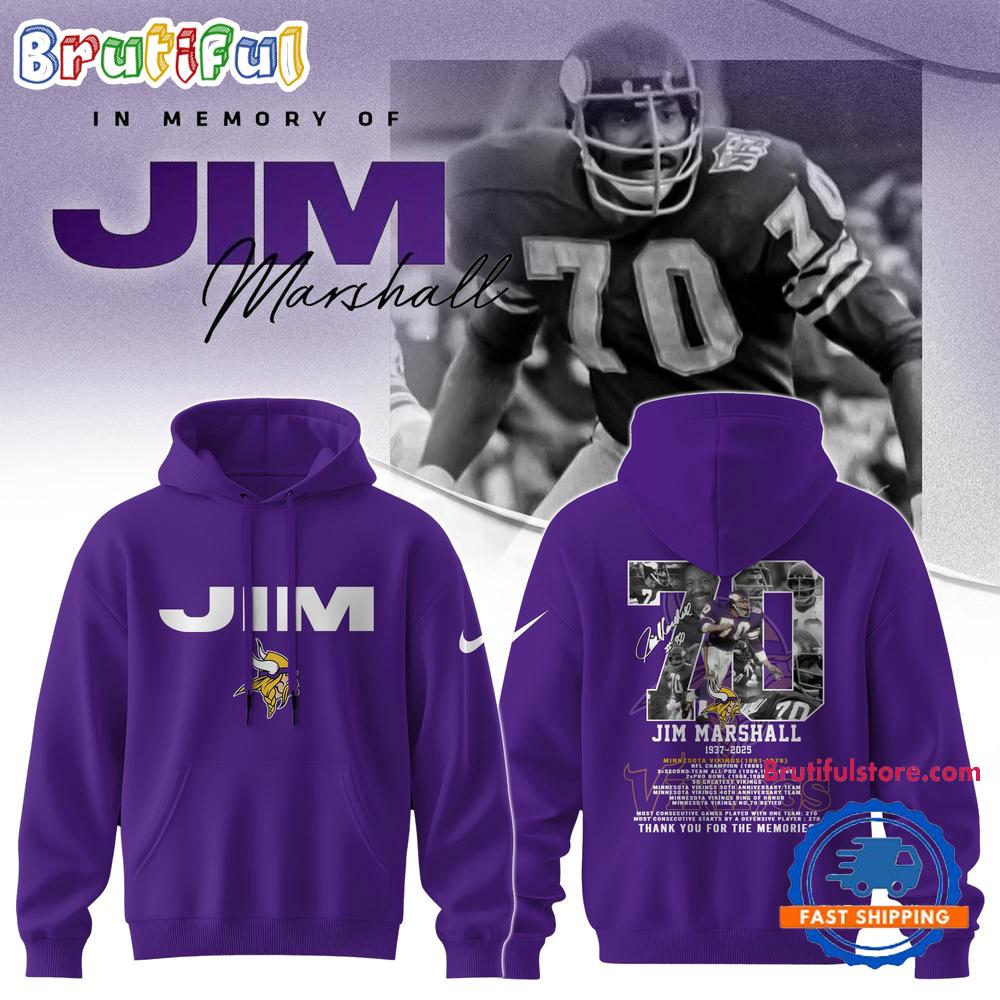 Sportswearmerch Minnesota Vikings NFL And Jim Marshall Hoodie For Fan
