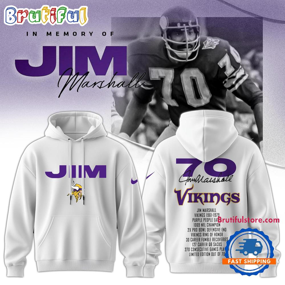 Sportswearmerch Minnesota Vikings NFL And Jim Marshall Hoodie For Fan
