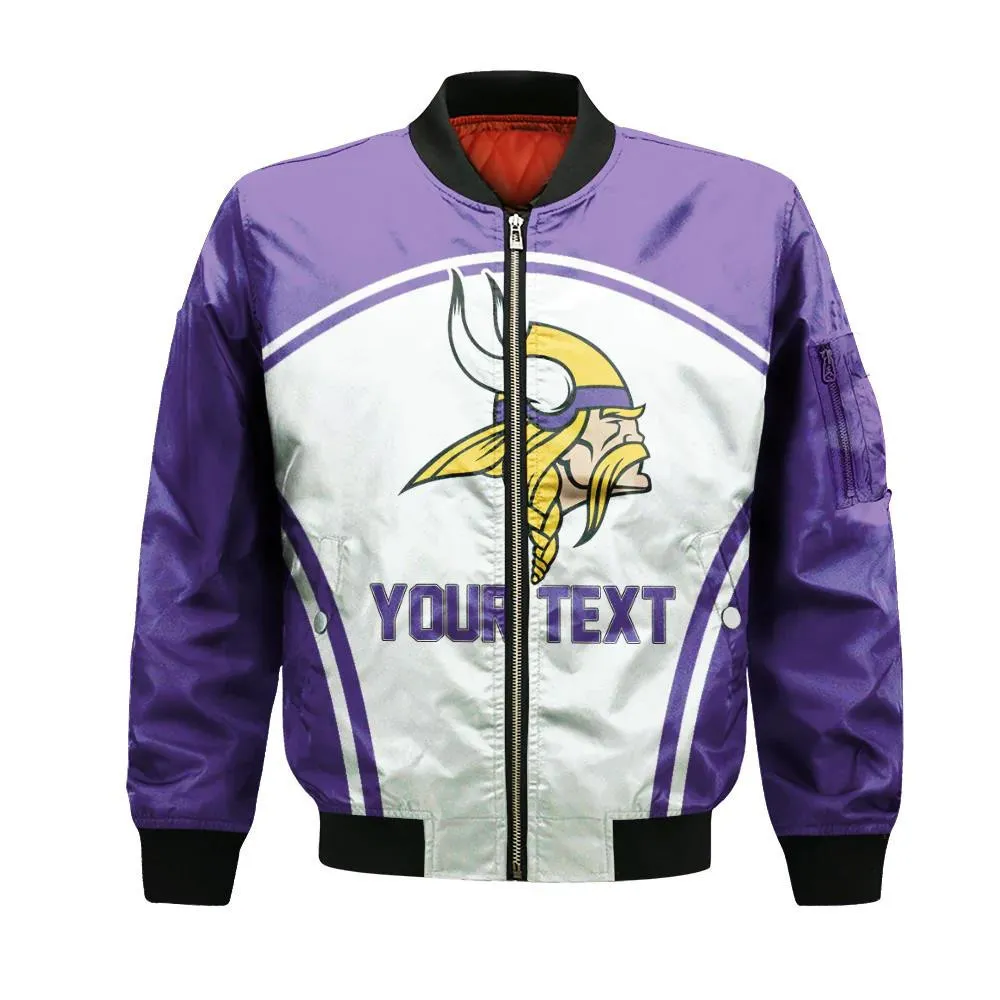 Sportswearmerch Minnesota Vikings NFL Bomber Jacket Curve For Fan