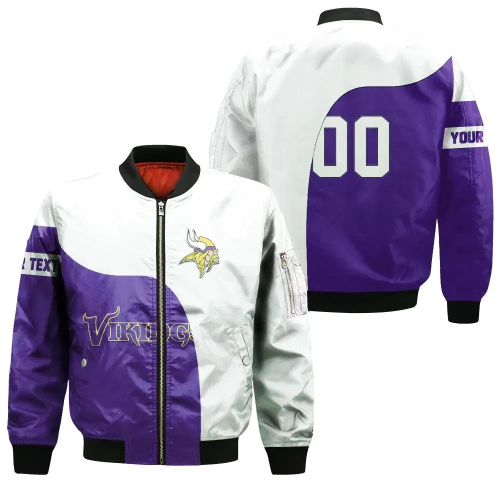 Sportswearmerch Minnesota Vikings NFL Bomber Jacket Curve Style For Fan