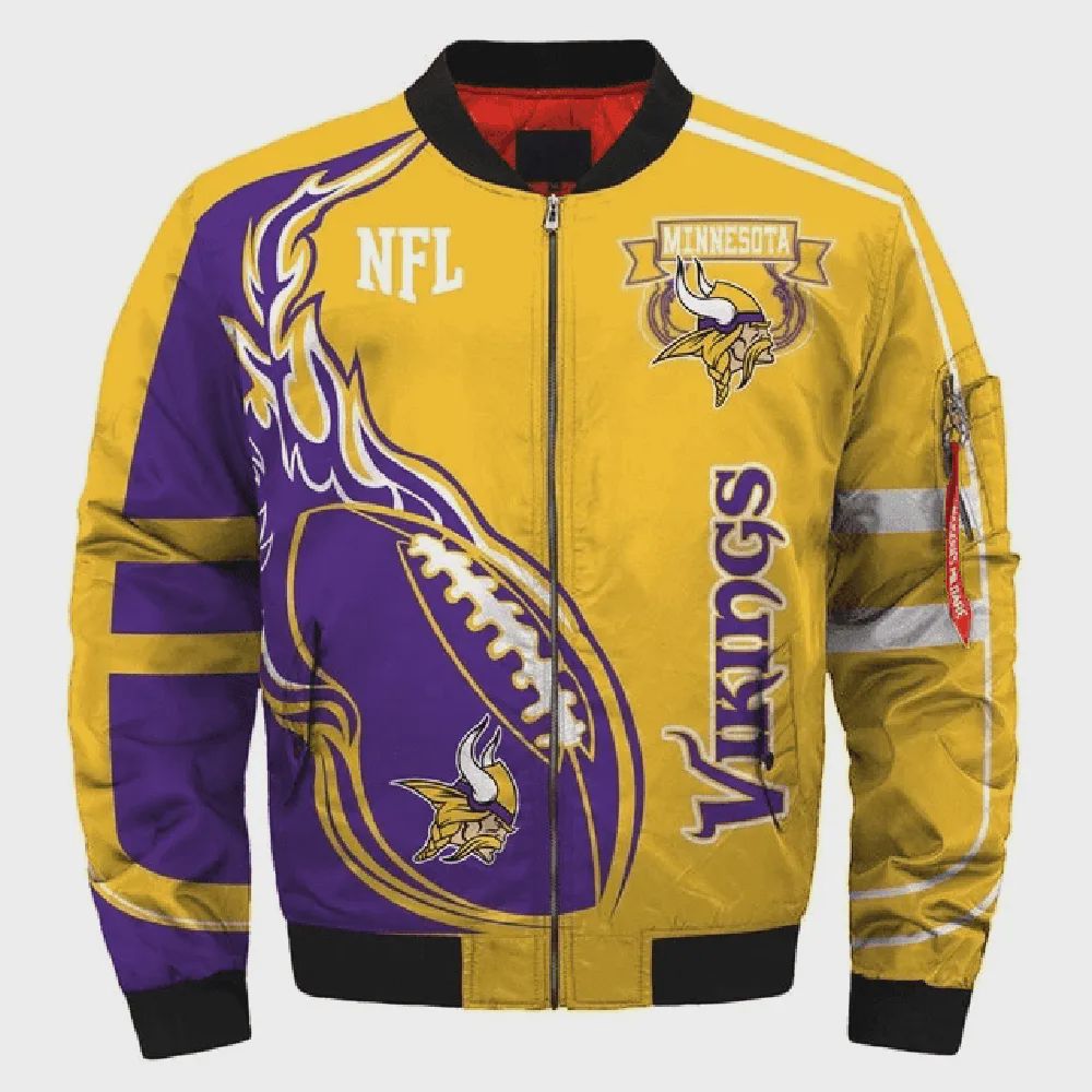 Sportswearmerch Minnesota Vikings NFL Bomber Jacket For Fan
